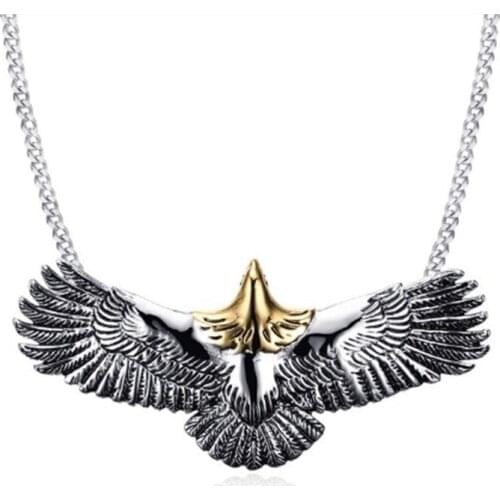 Men Necklace Necklace Steel Flying Eagle Eagle Sky Eagle Bird Tribe Biker Pendant Necklace