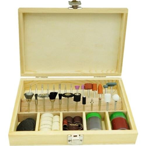 Electric grinder accessories 100 pieces wooden box set electric grinder cutting and grinding polishing and grinding head