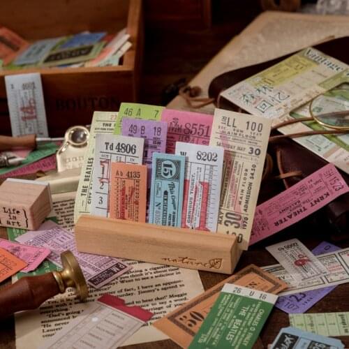 40Pcs/Bag Vintage Antique Ticket Writable Paper Sticker Package DIY Diary Journal Decoration Label Sticker Album Scrapbooking