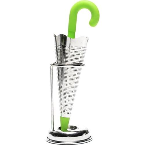 Stainless Steel Tea Infuser Umbrella Shape Silicone Herbal Spice Filter Strainer Holder for Tea Lover