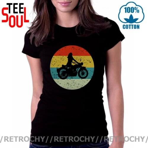 New Special Distressed Design Vintage Motorcycle T shirt for women Wonder Retro Motorbike T-shirt woman Pre-cotton Slim Fit Tees