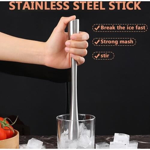 Stainless Steel Wine Mixing Stick Cocktail Muddler Shaker With Crushing Hammer DIY Drink Fruit Muddler Crushed Ice Barware Tool