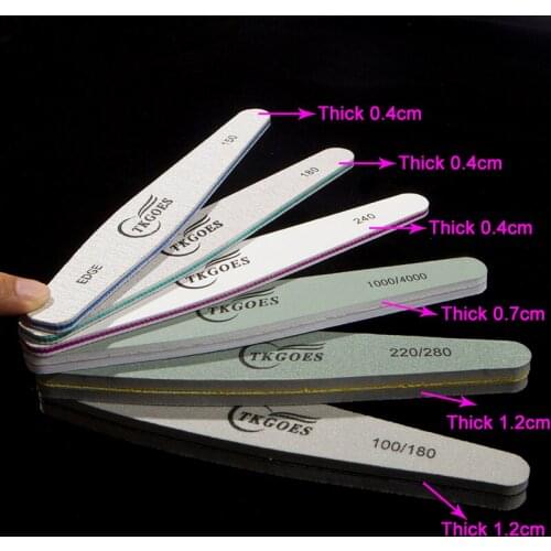 6PCS/Box Nail Files Buffer Grit 110 150 180 220 240 280 1000 4000 Nail Art Sanding Slim kit Set 6 Styles Manicure Nail Art Tools