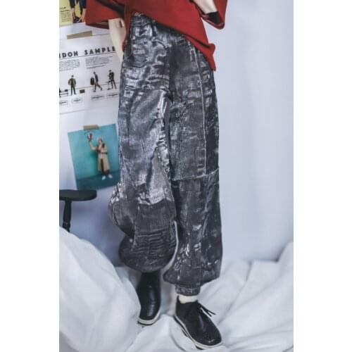 BJD doll dress is suitable for 1/3 SD10MSD uncle fashion pants black silver chameleon cut harness foot knapsack doll accessories