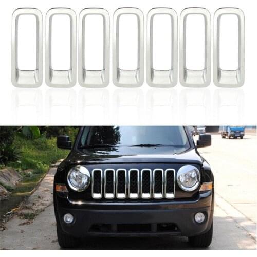 Front Bumper Racing Grille For Jeep Patriot 2011 2012 2013 2014 Bumper Insert Trims Ring Cover Vent Frame Garnish Surrounding