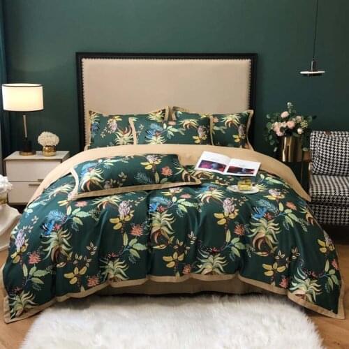 Sanding and thickening digital printing luxury Bedding set queen king size Duvet cover Bed sheet set egyptian cottonsflowers