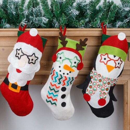 Christmas Home Decor Candy Pouch Christmas Stockings Cute Tree Hanging Gift Bag Festival Large Capacity Pendant Reusable Party
