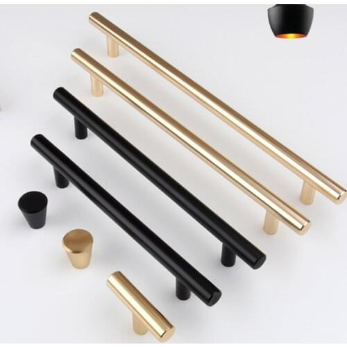 Kitchen Door Cabinet T Bar Handle Pull Knob handle Furniture Bedroom Closet Drawer Handle Aluminum Alloy Modern Cabinet