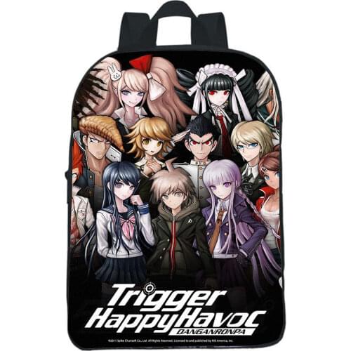 Danganronpa Backpack Kokichi Oma Backpack Kindergarten Boys Girls Bag Monokuma School Bookbag Travel Bag Students School Bag