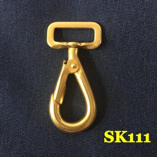 SK111) 2pc Solid Brass Spring Snap Hook Swivel Clasp Key Ring Chain Hardware