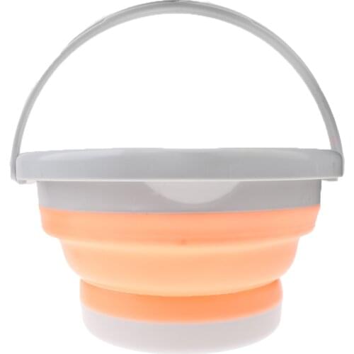 Foldable Water Bucket Fishing Tackle Pail Minnow Bait Lure Container 1.5L