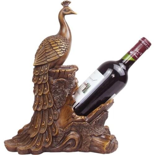 Resin Sculpture Wine Rack Decoration Figurine Animal Peacock Wine Holder Wine Bottle Holder Accessories Decoration Gifts