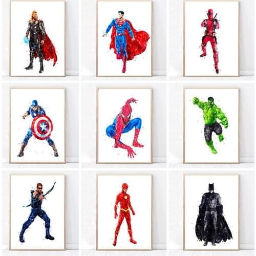 Marvel Superhero Avengers Canvas Painting Spiderman Posters and Prints Wall Art Pictures for Kids Room Home Decor Cuadros