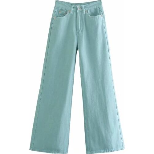 Za High Waist Loose Comfortable Jeans For Women Fashionable Casual Straight Wide Leg Pants Jeans Basic Colour Jeans Xitimeao