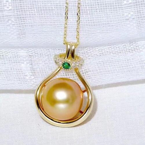 Unique Wedding Bridal Female 925 Sterling Silver Pendant Mountings Findings Settings Jewelry Parts Fittings for Pearls Beads