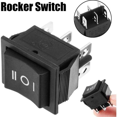 1pc 3 Position 6 Pin Hoist Boat ON-OFF-ON Momentary Rocker Switch DPDT 16A 250V 32*31*25mm Black