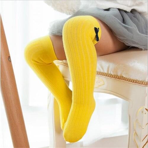 10pairs/lot Autumn Winter Kids Socks Boys Baby Girls Cotton Knee High Socks Candy Color Toddler Needle Short Socks ForChildren