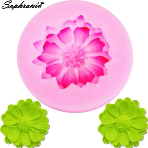 10PCS/set M096 High quality DIY Chrysanthemum Flower Fondant Silicone Molds Candy Moulds Wedding party cake decorating tools