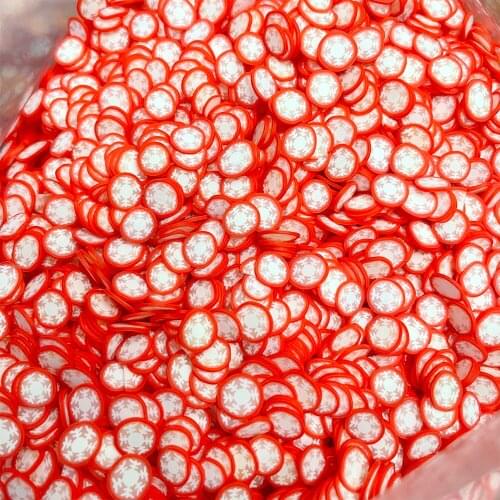 100g Red Snowflake Slices Polymer Clay Sprinkles for Slime Filling Christmas Decoration Crafts DIY Shaker Cards Accessories 5mm