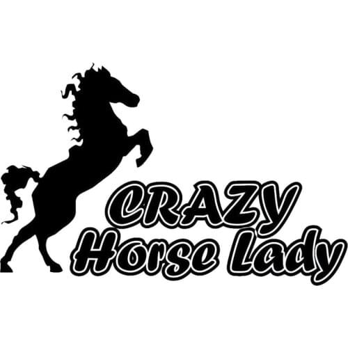 12.5cm*8cm Creative Fashion Animal HORSE LADY CRAZT Funny Car Stickers C5-1945