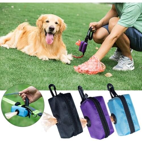3 Colors Outdoor Portable Pick Up Poop Bag Holder Dog Poop Waste Bag Pet Puppy Dispenser Garbage Bags Organizer Pouch