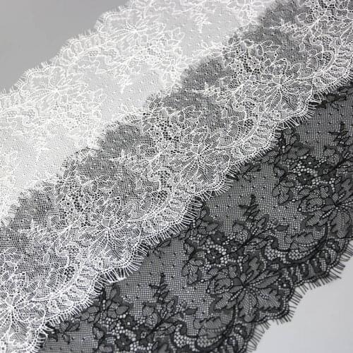 3 meters/lot) 260mm White Eyelash Lace Ribbon Fbric Decoration Love Wedding Dress Accessories DIY handmade Ribbon