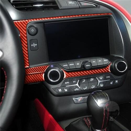 Car NAVI Guide Navigation Decal Cover Trim Sticker for Chevrolet Corvette C7 2014-2019 Carbon Fiber LHD Car Accesories 4pcs