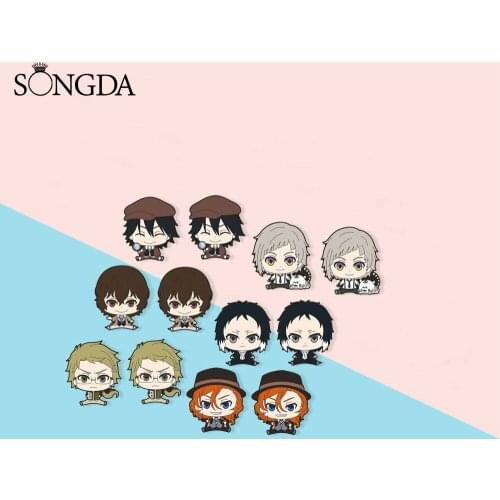 Anime Bungou Stray Dogs Acrylic Earrings Dazai Osamu Nakahara Chuya Cool Figures Art Photo Resin Epoxy Earrings For Fans Gifts