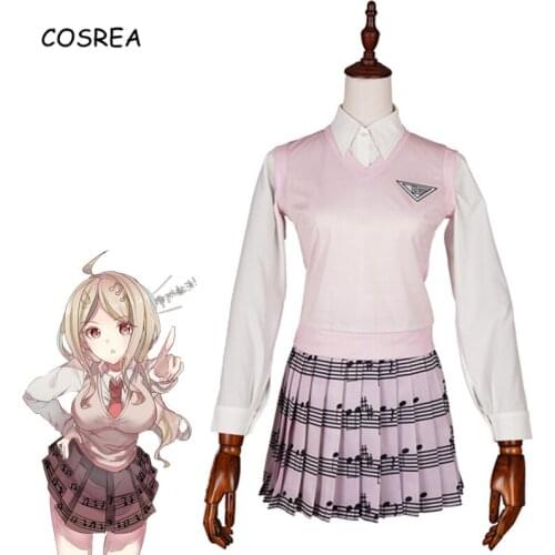 Anime Danganronpa V3 Killing Harmony Kaede Akamatsu Cosplay Costume Girls Dangan Ronpa Shirt Skirt Uniform Sweater Vest Women