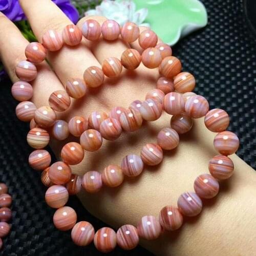 Natural South Red Agate Gemstone Bracelet 10-9mm AAA
