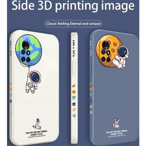 Astronaut Cartoon Pattern Phone Case For Huawei Nova8 8Pro 8SE Nova 7 7Pro 7SE 6 6se 5 5Pro 5Z 5I 5Ipro 5T 4 4E Liquid Silicone