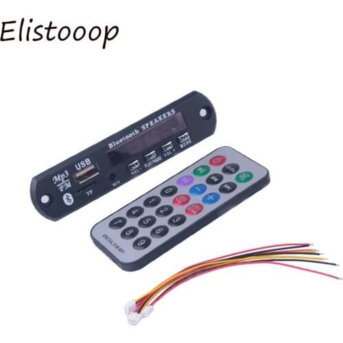 Elistooop Bluetooth Wireless Bluetooth MP3 WMA Decoder Board 12V Audio Module USB TF Radio Module Music For Car High Quality