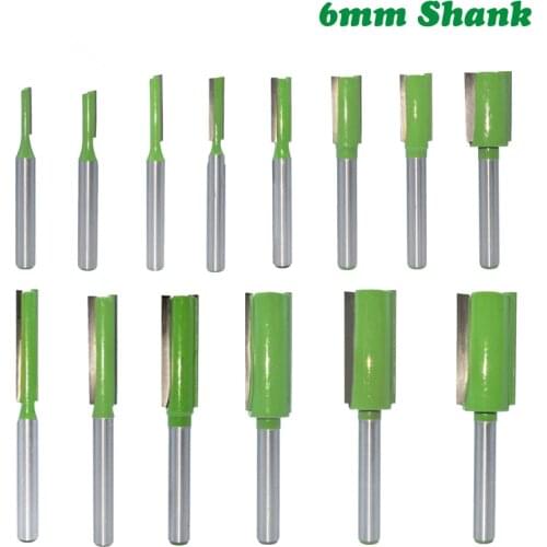 1pc 6mm Shank Single Double Flute Router Bit Wood Milling Cutter Straight Bit Tungsten Carbide for Woodwork Tool