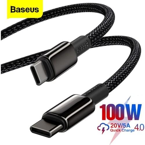 Baseus PD 100W USB C To USB Type C Cable USB-C Fast Charge Data Wire USBC Type-C Cable For MacBook iPad Xiaomi Mi 10 Pro Samsung
