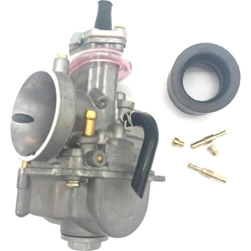 New PWK 28mm Racing Flat Side Carburetor W/ Intake Boot Needle Jet For Honda 1980-2000