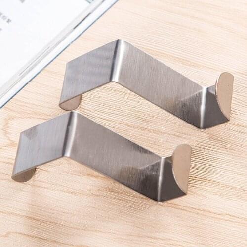 2PC Door Hook Kitchen Cabinet Clothes Hanger Stainless Steel Towel Rack Z Shape Hanging Holder Organizer Bathroom Accessories