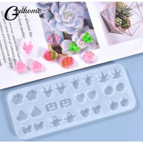 Crystal Mini Small Stud Pendant Cute Butterfly Maple Leaf Silicone Mold DIY Handmade Resin Earrings Jewelry Casting Mould