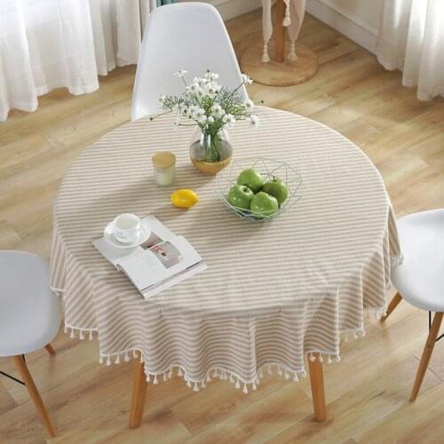 Striped Table Cloth Round Tablecloth Nappe Table Cover Party Wedding Table Cloth for Home Table Decoration Mantel Home Textile