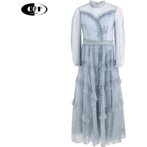 Fashion Elegant Party Evening Midi Dresses Women Clothing Ruffles Mesh Ruffles Traf Lady Dress Robe Femme Vestidos Mujer Verano