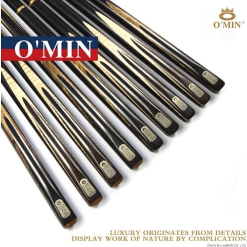 O'Min Custom Made 3/4 Snooker Cues Sticks 9.8mm Tip With Snooker Cue Case Set China 2017
