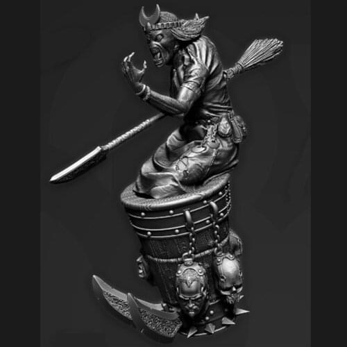 Unpainted Angry Warrior Resin Figure 1/22 Scale Model Kit Resin Colorless Self-Assembled Toy