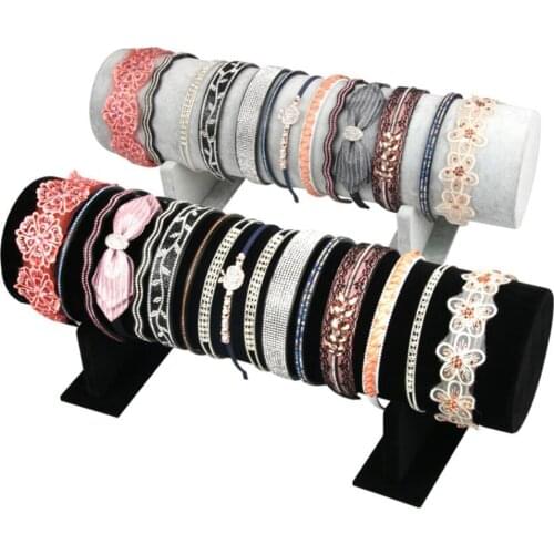 Womens Girls Hair Hoop Display Rack Synthetic Suede for Wrap Colorful Rack