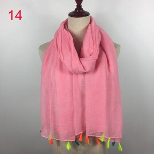 Plain solid muslim maxi tassel scarf women shawl head wrap hijab winter scarf luxury brand