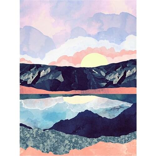 Landscape Mountain Printed Canvas 11CT Cross Stitch DIY Embroidery Kit DMC Threads Handmade Knitting Needlework Floss