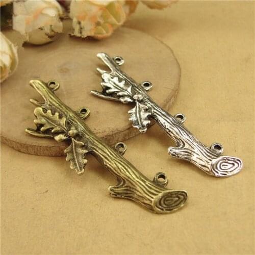 30Pcs/lot Fashion Cute Branch Charms 16*50MM Leaves Pendant Charms for Jewelry Making