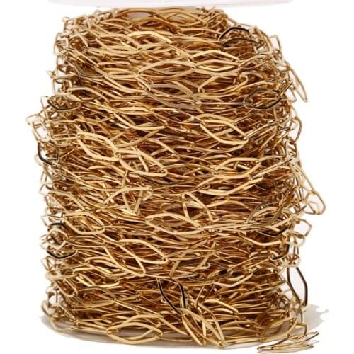 1Meter 8mm Width Stainless Steel Gold Plated Chains Large Geometric Rhombus Link Chain For DIY Jewelry Necklace Making Findings