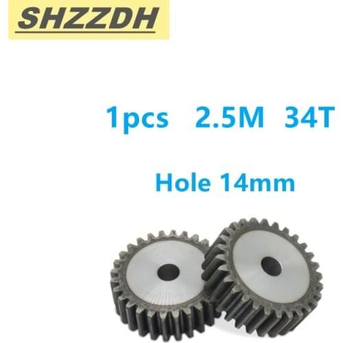 Precision spur gear 2.5 die 34 teeth inner hole 14mm spur gear thickness 25mm No. 45 high frequency quenching