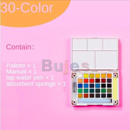 SAKURA 30 Colors Professional Solid Gouache Watercolor Pigment,Portable, Direct Painting,Artist Quality for Adults Coloring