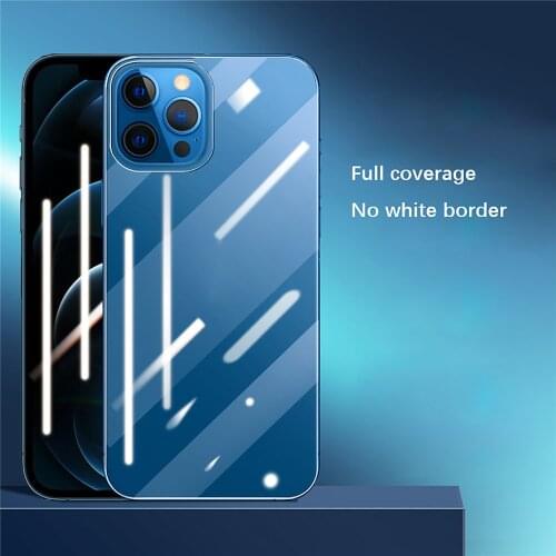 Clear Rear Tempered Film Full Screen Protector Anti-fall Back Protective Glass Film for iPhone 12 Pro Max 6.7 / 6.1 Smartphone