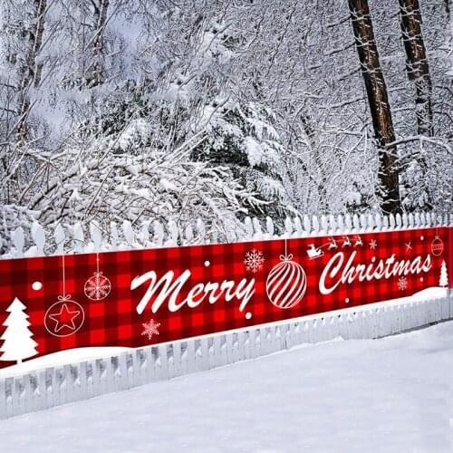 Tronzo Merry Christmas Banner Outdoor Cloth Happy New Year Decoration For Home Letter Banner Holiday Party Decor Xmas Navidad